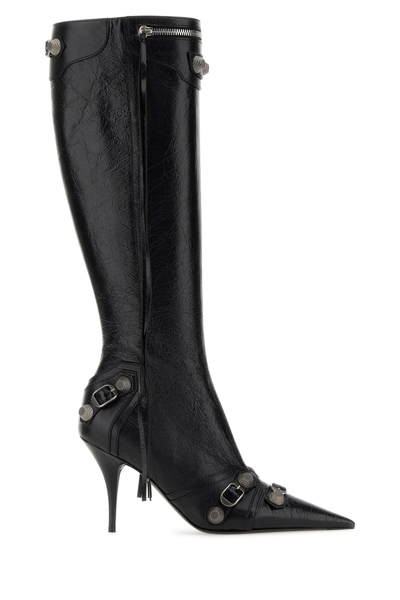BALENCIAGA BALENCIAGA BLACK LEATHER CAGOLE BOOTS