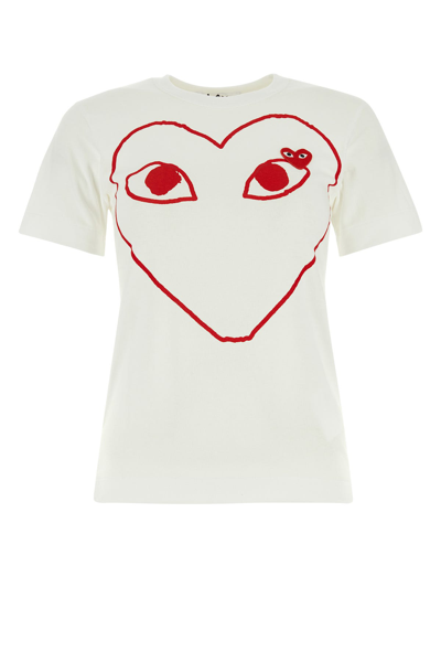 Comme Des Garçons Play T-shirt-xs Nd Comme Des Garcons Play Female In White