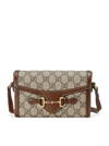 Gucci Gg Supreme Horsebit 1955 Mini Bag In Nude & Neutrals