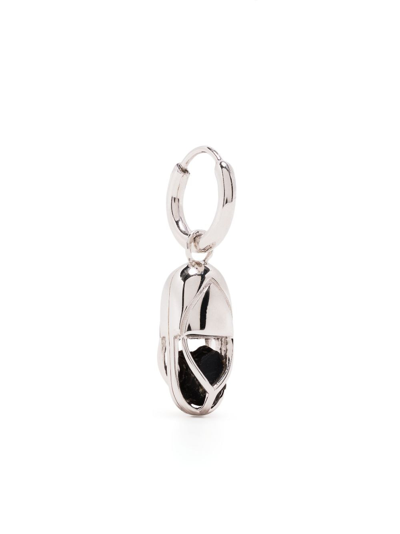 Capsule Eleven Capsule Onyx Hoop Earring In Silver