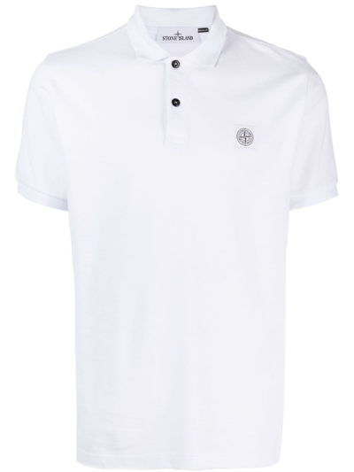 Stone Island Compass-patch Polo Shirt In A0001