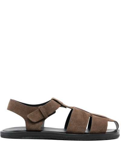 The Row Fisherman Crepe Sandal In Ash