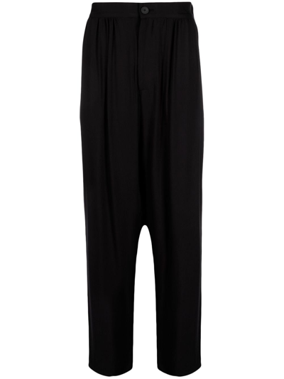 Atu Body Couture Pleated Drop-crotch Trousers In Black