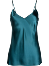 Joseph Clea Satin Silk Top In Dark Teal