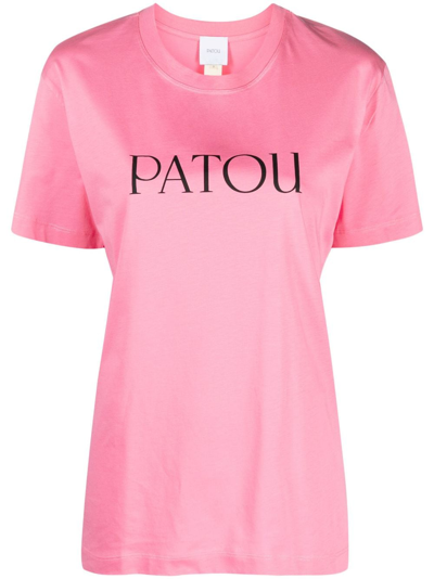 Patou Logo-print Organic Cotton T-shirt In Pink
