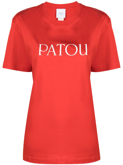 Patou Logo-print Organic Cotton T-shirt In Red