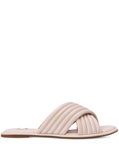 Michael Michael Kors Portia Quilted Leather Slides In Pink