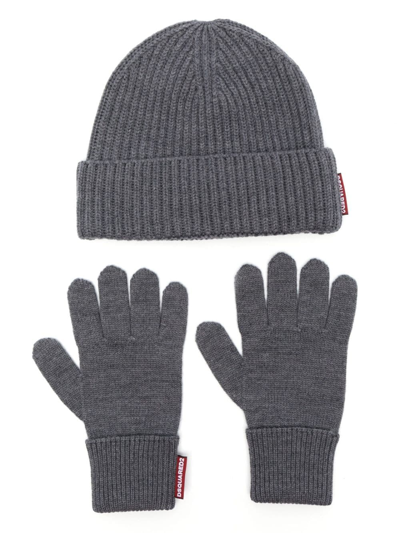 Dsquared2 Set-of-two Wool Beanie In Grey