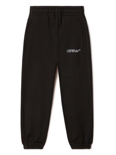 Off-white Kids' Track-pants With Logo Print In Black Cotton Boy