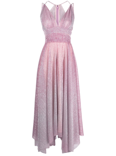 Talbot Runhof Hoja1 Ombré-effect Lurex Maxi Dress In Pink