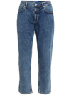 Karl Lagerfeld Jeans Logo-patch Tapered Jeans In Blue