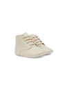 Gucci Interlocking G Leather Pre-walkers In Neutrals
