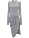 JW ANDERSON DRAPED-DETAIL LONG-SLEEVE DRESS