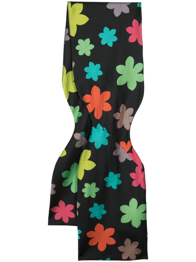 Talbot Runhof Flower-print Scarf In Black