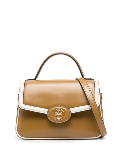 Tory Burch Small Robinson Leather Shoulder Bag In Brown