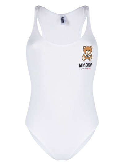 Moschino Teddy-bear Motif Bodysuit In White