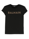 Balmain Crystal-embellished Logo-print T-shirt In Black