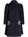 ETRO EMBROIDERED-DETAIL PUFF-SLEEVE COAT