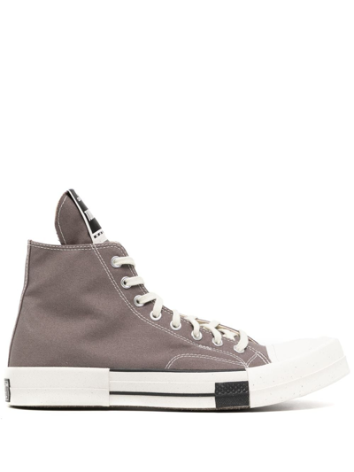 Rick Owens Drkshdw X Converse Turbodrw Laceless Hi Sneakers In Gray