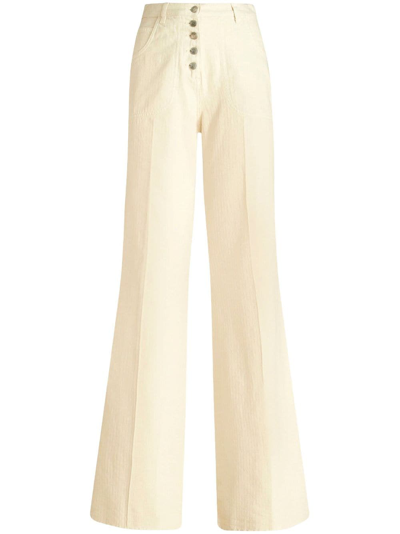 Etro High-waisted Flared Jeans In White