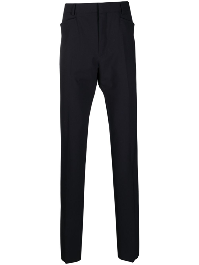 Tom Ford Straight-leg Wool-blend Trousers In Blue