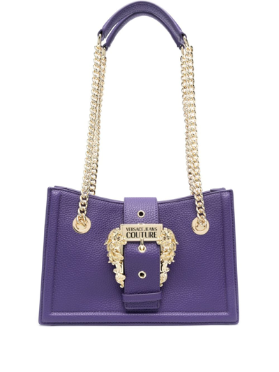 Versace Jeans Couture Baroque-buckle Shoulder Bag In Purple