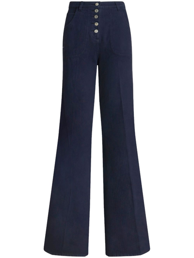 Etro High-waited Flared Jeans In Blue