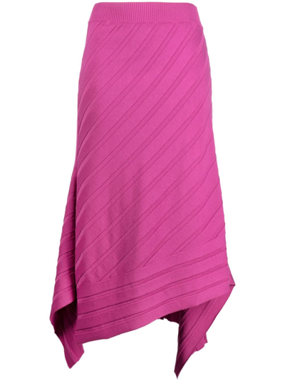 Stella Mccartney Asymmetric-hem Knitted Skirt In Pink