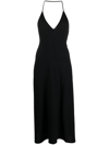 Khaite Raysha Cotton-blend Jersey Halterneck Midi Dress In Black