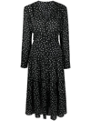 PINKO POLKA-DOT-PRINT BELTED MIDI DRESS