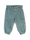 Balmain Logo-print Elasticated Tapered Jeans In Blue
