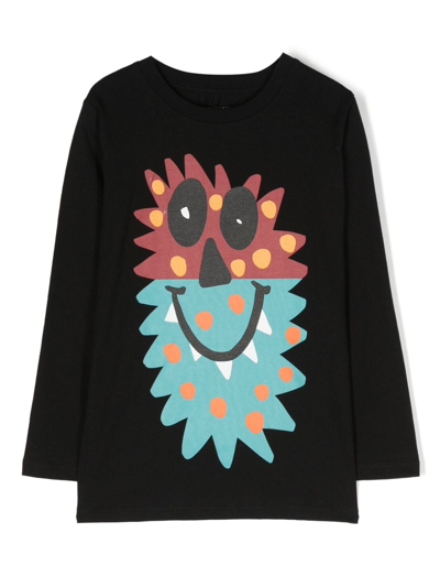 Stella Mccartney Kids' Graphic-print Cotton T-shirt In Black
