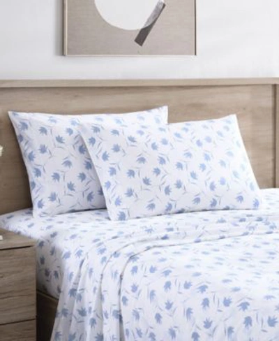 Stone Cottage Floral Breeze Cotton Percale Sheet Sets Bedding In Open Blue