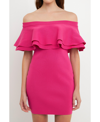 Endless Rose Ruffle Off The Shoulder Minidress In Fuchsia