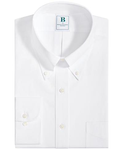 Brooks Brothers B By  Men's Regular Fit Non-iron Solid Dress Shirts In White