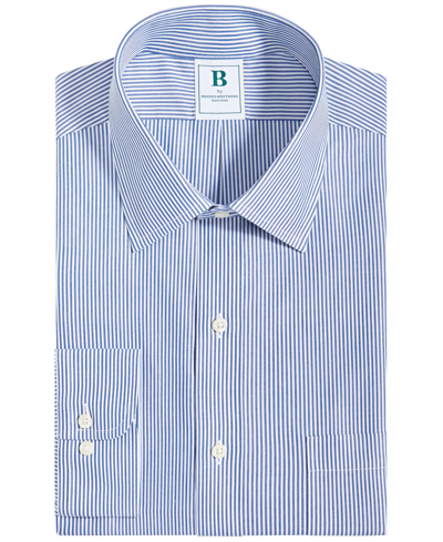 Brooks Brothers B By  Men's Regular Fit Non-iron Bengal Stripe Dress Shirt In Blue