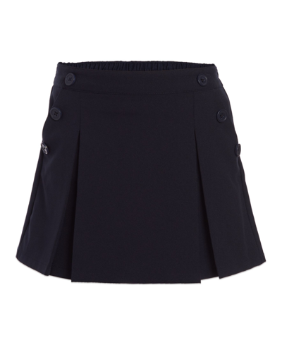 Nautica Kids' Big Girls Uniform Button Pockets Elastic Waist Scooter Skorts In Black
