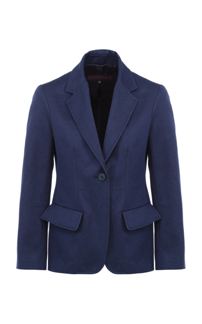 Martin Grant Cotton Single-breasted Blazer In Navy