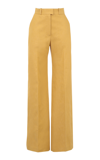 Martin Grant Sofia Cotton Wide Straight-leg Pants In Yellow
