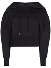 Nina Ricci Embroidery Logo Hooded Hooded Hoodie In Black