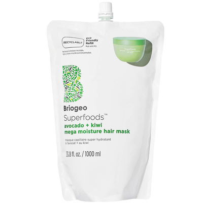 Briogeo Superfoods Avocado + Kiwi Mega Moisture Hair Mask Jumbo Pouch 959g In White