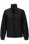 MAX MARA 'ALBENGA' SILK SHIRT WITH BOW COLLAR