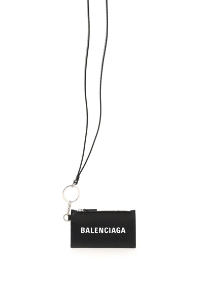 Balenciaga Neck Card Holder In Black