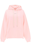 Marni Cotton Hooded Sweatshirt With Front Pocket In Pink