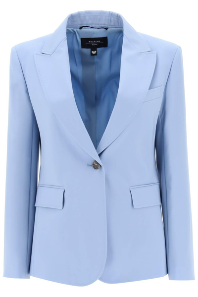 Weekend Max Mara 'valda' Single-breasted Jacket In Light Blue