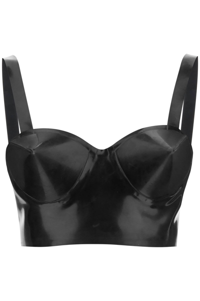 Maison Margiela Patent Balconette Bra In Black