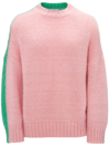 Jw Anderson Colour Block Crewneck Jumper In Pink