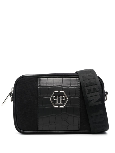 Philipp Plein Logo-plaque Zipped Crossbody Bag In 黑色
