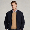 Ralph Lauren Suede Bomber Jacket In Collection Navy