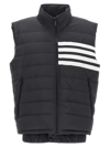 Thom Browne Stripe-detail Padded Gilet In Gray